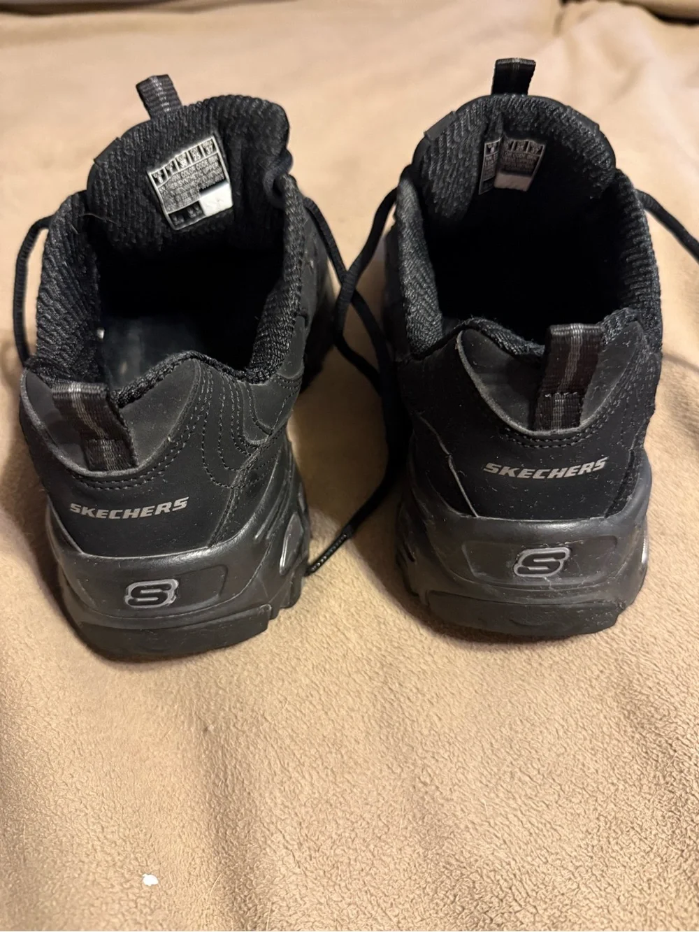 Skechers D'Lites Black Chunky Lace-Up Sneakers